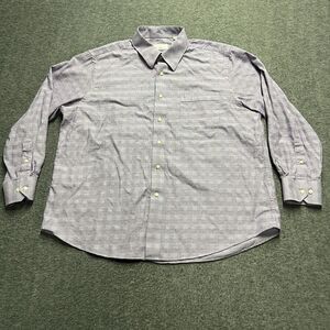 Tommy Bahama Button Up Shirt Men's 17.5 34/35 Purple Pattern Long Sleeve